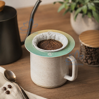 Sachet de café filtre UFO personnalisé de qualité supérieure en papier kraft noir, filtre non tissé, jetable, pour portion individuelle, portable, pour préparation par infusion.