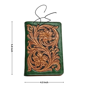 Custom Genuine Leather Passport <b>Holder</b> Handmade Floral Tooled Passport Cover Travel Wallet Cowgirl Fashion Accessory - Product Image 2