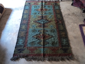 Tapis Kilim en jute et laine teints à la main, tissé à la main, style tribal bohème, tapis d'appoint en fibres naturelles, décoration intérieure - Product Image 3