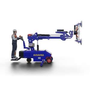 Robot de levage à ventouse pour dalles de pierre, marbre et granit, capacité 400 kg, hauteur de levage 3,4 m, avec batterie et roues de chariot - Product Image 1