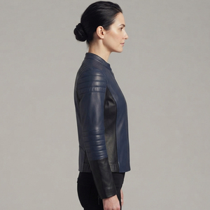 Custom Fit Women's Leather <b>Jacket</b> Ladies Stand Collar Leather <b>Jackets</b> Female Zip Up PU Leather <b>Biker</b> <b>Jackets</b> Women's Moto <b>Jacket</b> - Product Image 3