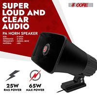 Haut-parleurs passifs filaires d'extérieur 5Core 5x8'' 65W 8Ohm étanches, paire stéréo avec cornet pour systèmes audio surround