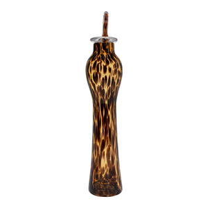 Vase à fleurs en verre artisanal élégant avec un design en écaille de tortue pour des idées de décoration intérieure modernes - Product Image 1