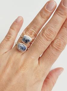 Top Grade Raw Sapphire <b>Silver</b> <b>Stacking</b> <b>Ring</b> Rough Gemstone Dainty Boho Raw Mineral September Birthstone Virgo and Libra - Product Image 5