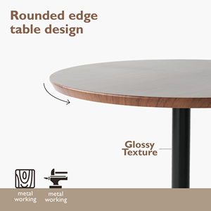 Élégante petite table ronde en bois pour entrée ou salon - Product Image 4