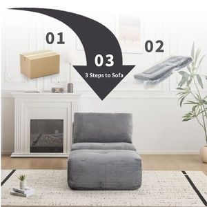 Divano Modulare Moderno con Chaise Longue Singola, in Tessuto Corduroy Pet-Friendly, Imbottitura in Memory Foam Compressa, Effetto Nuvola, per Soggiorno - Product Image 5