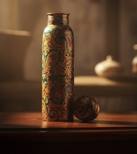 Luxury <b>Copper</b> Eco-Friendly Water Bottle with Lid Portable Home Gym Travel Drinkware Gift - Product Image 3
