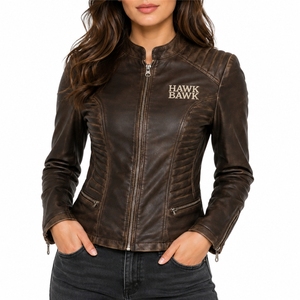 Premium Women Leather <b>Jacket</b> Stylish Durable Comfortable Classic Full Front Zipper Closure <b>Zip</b> <b>Up</b> <b>Jacket</b> Slim Fit <b>Jacket</b> - Product Image 1