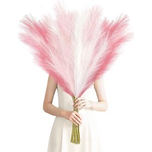 8 Pezzi di Erba della Pampa Artificiale Rosa, 35 Steli Alti e Soffici, Grandi Fiori Colorati, Pianta Artificiale - Product Image 1