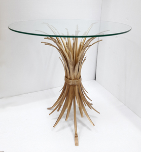 Table basse de luxe en métal et fer, design branches feuillues, plateau en verre, mobilier de villa - Product Image 6