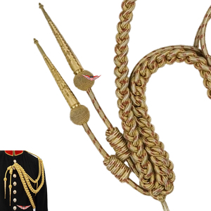Aiguillette dorada trenzada, trenza metálica dorada, Aiguillette de general - Product Image 3
