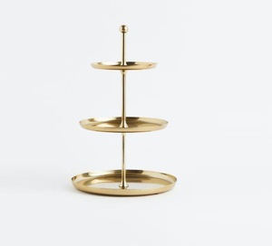 Venta al por Mayor del Soporte para Pasteles CRAFT ASCENT TCAIB-002 de 3 Niveles, de Aluminio Dorado, para Eventos y Bodas, Personalizado, Hecho a Mano, con un Diseño Elegante - Product Image 1
