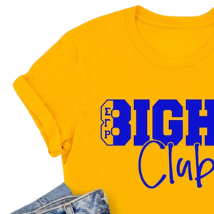 เสื้อยืด SGRHO Eight Club สีทอง ตัวอักษรกรีกแบบกำหนดเอง เสื้อยืดชมรมนักเรียน แขนสั้น คอกลม ลำลอง แฟชั่นฤดูร้อน สำหรับทุกเพศ - Product Image 4