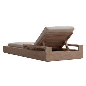 Chaise longue de luxe en aluminium pour l'extérieur avec coussin, accoudoirs larges, résistante aux UV, mobilier de loisirs moderne pour bord de piscine - Product Image 5