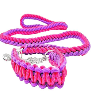 Cuerda de Macramé Trenzada con Recubrimiento de Nailon, 4 Hilos, Resistente, Ecológica, Hecha a Mano, Juego de Correa y Collar, Cuerdas para Pasear Mascotas - Product Image 6