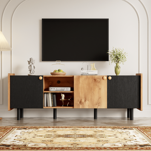 Metà del secolo 70 ''legno colore TV Stand 3 armadi Media Console da tavolo per l'intrattenimento soggiorno camera da letto pannello superiore - Product Image 2