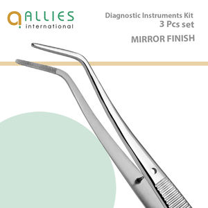 Kit d'examen dentaire professionnel en acier inoxydable – Ensemble d'instruments de diagnostic : miroir, sonde, forceps, plateau, manuel - Product Image 6