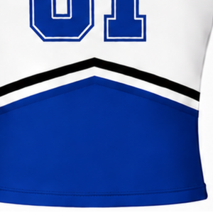 Haut d'uniforme de cheerleading bleu roi sans manches, col en V, pour entraînement de danse d'équipe, compétition, vêtements de sport athlétiques - Product Image 6