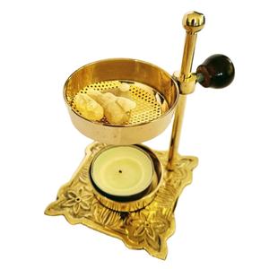 Quemador de incienso de latón y Metal ajustable para Decoración de mesa del hogar, quemador de aromaterapia con forma de malla para uso aromático de fragancia fundida - Product Image 1