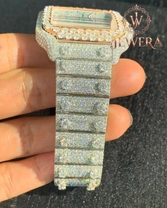 Reloj de Diamantes Moissanite de Acero Inoxidable a Prueba de Agua para Hombre, con Diseño de Lujo para Uso Casual y de Negocios, Disponible para la Venta - Product Image 4