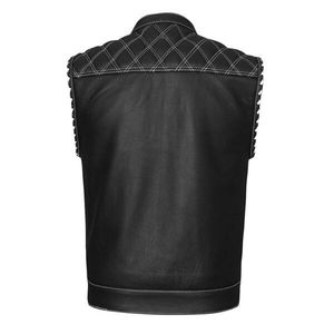 Chaleco de Cuero para Hombre Estilo Club de Caza Old Glory, con Costuras de Diamante SOA, para Motocicleta, con Espacio Oculto para Armas - Product Image 2