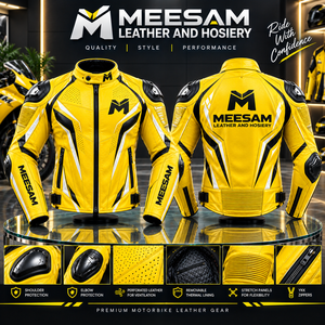 เสื้อแจ็คเก็ตมอเตอร์ไซค์หนังสีขาวสำหรับผู้ชาย พร้อมลายพิมพ์ปลาคาร์ฟที่แขนเสื้อ กันลม แจ็คเก็ตนักขี่มอเตอร์ไซค์แบบแข่ง แจ็คเก็ตหนังวัวคุณภาพพรีเมียม - Product Image 2