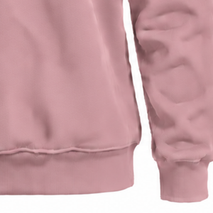 Sudadera de cuello alto para mujer, color rosa empolvado, manga larga, estilo oversize, de forro polar, informal, para invierno, estilo urbano, a la moda - Product Image 6