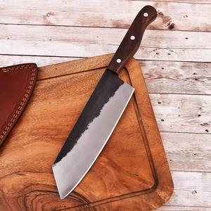 Couteau de chef professionnel en acier au carbone pour la cuisine à domicile et les restaurants, avec manche en bois, fournisseur OEM en gros - Product Image 3