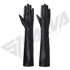 Luxury Long Leather <b>Gloves</b> Women Elegant Opera Length Winter <b>Warm</b> Soft leather <b>Gloves</b> Fashion Party Dress <b>Gloves</b> - Product Image 5