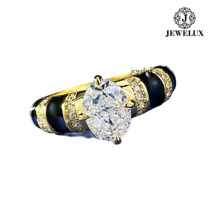 แหวนค็อกเทลเงินแท้ 925 ชุบโรเดียม คุณภาพพรีเมียม Jewelux ประดับเพชรทรงกลมเจียระไนแบบบริลเลียนท์ เหมาะสำหรับงานหมั้นและวันครบรอบ ได้รับการรับรองจาก IGI - Product Image 1
