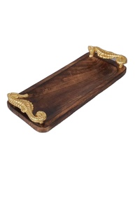 จานสีน้ําตาลพร้อมม้าน้ําทอง จัดการจับคู่ได้อย่างสมบูรณ์แบบกับบ้านที่สมบูรณ์แบบพร้อมรูปลักษณ์ที่สมบูรณ์แบบ - Product Image 2