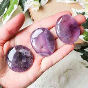 Pierre ovale en améthyste violette naturelle, cristal de guérison, pierre de paume pour la méditation Reiki, améthyste naturelle en gros - Product Image 6