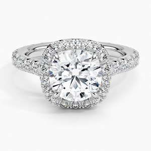 แหวน BOJ รุ่น 070 ทรงกลม เงินแท้ 925 ประดับเพชร Estelle Halo Solitaire 2 กะรัต สี D ความสะอาด VVS1 มอยส์ซาไนต์ รับรองโดย GRA ราคาประหยัด - Product Image 1