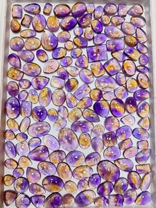 Trimurti <b>Gems</b> Natural Ametrine Loose Gemstones Oval Cut Purple Yellow Pink Polished Cabochons Jewelry Making Color Play - Product Image 1