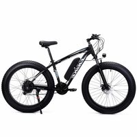 Vélo de montagne électrique à pneus larges en acier de 26 pouces, 21 vitesses, frein à disque double sans balais, fourche à suspension étanche, 48V, de Source Factory
