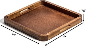 Commercial Wooden Serving <b>Tray</b> Solid Wood Large Butler <b>Tray</b> for Catering Hotel Restaurant - Product Image 2