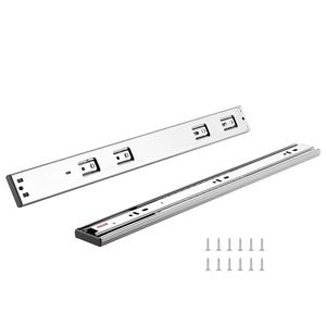 Guide per cassetti in acciaio a estensione totale da 22 pollici, resistenti, con chiusura ammortizzata e silenziosa, larghezza 45 mm, montaggio laterale, per 10 paia - Product Image 1