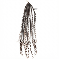 Extensions per capelli all'uncinetto Boho Locs Premium da 24 pollici all'ingrosso, dreadlock sintetici Goddess con punte ricce