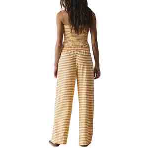Hot Selling Women Striped Tube Top And Wide Leg Pants <b>Set</b> Casual Sleeveless Crop Top Breathable Knitted Cotton 2Piece Women <b>Set</b> - Product Image 4
