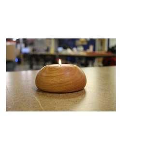 Support de bougie en bois naturel rond fait à la main et personnalisé pour mariage, Noël et événements festifs, décoration de la maison, décoration de table - Product Image 2