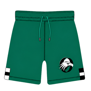 Emerald Green <b>Black</b> <b>Rugby</b> Jersey <b>Shorts</b> Set <b>Short</b> Sleeve Crew Neck Striped Team Uniform Custom Breathable Training Performance - Product Image 5