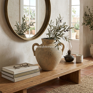 Artisan <b>Handmade</b> <b>Pottery</b> Vase Collection Decorative Ceramic Flower Vase for Home and Hotel Decor - Product Image 4