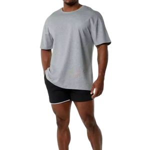 Camiseta Heather Grey Simple para Hombre, Hombros Caídos, Algodón Hilado en Anillo, Textura Suave, Fácil de Usar, Camisetas de Algodón Modernas para Hombre - Product Image 1