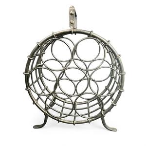 Estante para Vino de Madera Rústica con Insertos de Metal Galvanizado, Soporte para Vino de Mesa Estilo Rústico, Almacenamiento de Vino para Encimera - Product Image 3