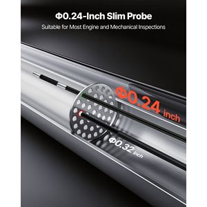 Caméra endoscopique articulée à 360 degrés à 4 voies avec objectif fin de 0,24 pouces et écran HD IPS de 6 pouces pour outils d'inspection automobile - Product Image 3