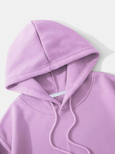 Sweat-shirt à capuche court pour femme, couleur unie, avec cordon de serrage, qualité supérieure, vente en gros OEM - Product Image 4