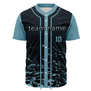 Camiseta de Béisbol Sublimada con Estampado Personalizado, Botones y Diferentes Nombres y Números de Equipos - Product Image 5