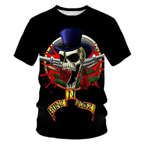 Nouveau T-shirt Sport Décontracté Uni 220g Été 2025 – Tops Punk Rose Rock Band 3D Personnalisé OEM Design Vierge - Product Image 4
