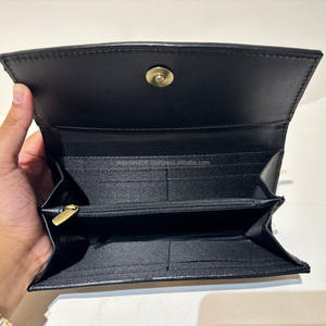 Cartera con solapa de cuero para mujer, Cartera de cuero cosida a mano auténtica, cartera para tarjetas de crédito, cartera de mano occidental Buck Stitch - Product Image 6