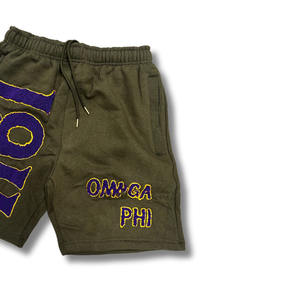 กางเกงขาสั้นจ็อกเกอร์ผู้ชาย OMEGA PSI PHI 1911 รุ่นคัสตอม ผ้าแคนวาสคอตตอน 100% ลำลอง เอวกลาง พิมพ์ลาย กันลม ปิดด้วยเชือกผูก - Product Image 3